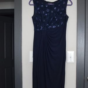 Long Formal Navy Blue Dress